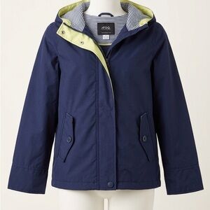 London Fog Hooded Navy Blue Wind Breaker Jacket Girls Size 10